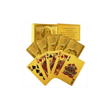 Cartas de pôquer folheadas a ouro puro certificado de 24 quilates, presente perfeito