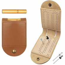 Kannettava nahkainen Cribbage-lautapelisetti matkustamiseen Cribbage Board -alustalle Ainutlaatuinen