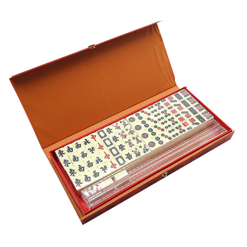 Mini set Mahjong portatile, 144 tessere con 4 righelli 1