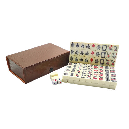 Mini Mahjong portable, format voyage, avec tuiles faciles à lire