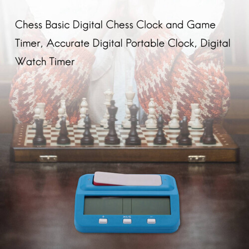 Chess Basic Digitale Schachuhr und Spieltimer, präzise digitale tragbare Uhr, digitaler Uhrentimer (blau) 1