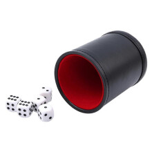 Copo de dados de couro sintético, agitador de dados com forro de flanela para jogos de dados em festas