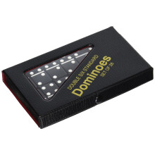 CHH 2408LBLK Standaard Double 6 Dominospel met zwarte vinylhoes
