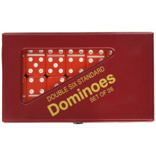CHH 2408LRD Double 6 Standaard Domino Set met bijpassende vinylkoffer