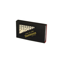 CHH Zwart/Crèmekleurige Dubbele 6 Jumbo Domino-tegels in Snap Vinyl Case