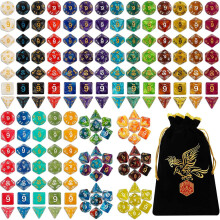 Conjunto de dados QMAY DND, 25x7 (175 peças), dados poliédricos compatíveis com jogos de mesa Dungeon