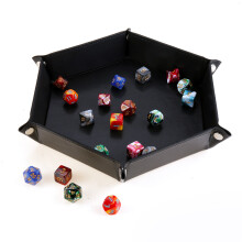 Tabuleiro Quadrilátero/Hexagonal Couro PU Placa de Dados Tabuleiro de Jogo Bandeja de Armazenamento