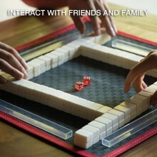 Set di gioco Mahjong cinese - 144 mini tessere incise per riunioni di famiglia | per giochi in stile cinese