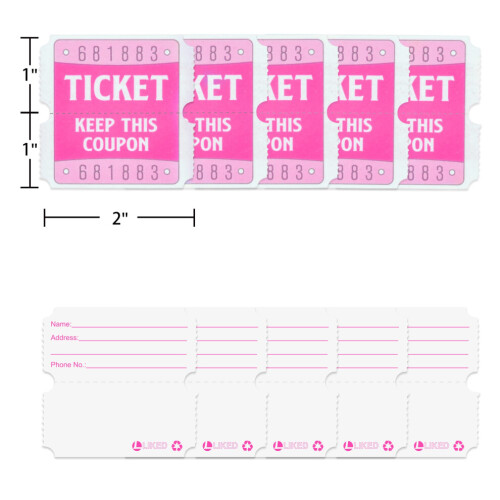 Bilhetes de rifa Double Roll 2000 bilhetes numerados consecutivamente 50/50 Bilhetes de rifa para sorteio 2