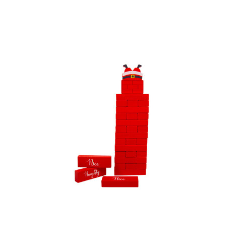 Weihnachtsmann-Stapel- und Kippturm-Spiel. Strumpffüller 1