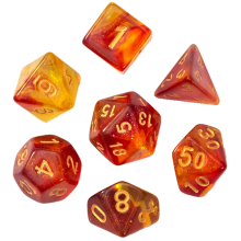 vermelho+amarelo Conjunto de 7 dados digitais multifacetados de duas cores