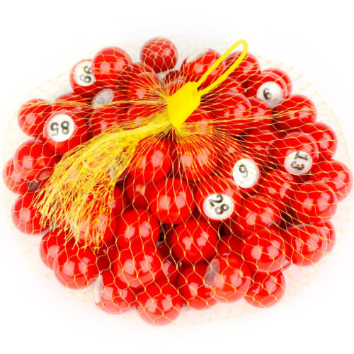 Bolas Regal Bingo-Raffle Premium Red Calling Balls com janela de fácil leitura de 7/8 (0,875) polegadas 1
