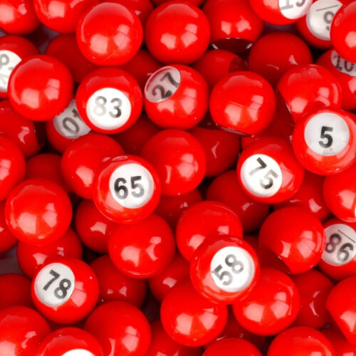 Bolas Regal Bingo-Raffle Premium Red Calling Balls com janela de fácil leitura de 7/8 (0,875) polegadas
