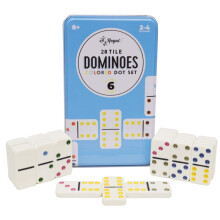 Regal Games - Double 6 Domino's - Set met gekleurde stippen - Leuk dominospel voor het hele gezin - Inclusief