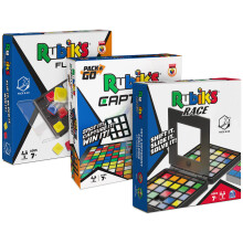 Rubik's Pack & Go 3 Game Bundle Race Flip Capture Sequence Giochi da tavolo 3D Puzzle Game da viaggio Set regalo