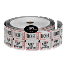 Boleto de rifa Rollo doble de 1000 boletos Blanco