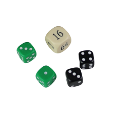 Conjunto de dados de gamão de reposição - Cubo de duplicação creme - Dados pretos e verdes
