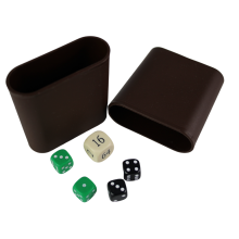 Conjunto de dados de gamão e copos de dados de reposição - Cubo de duplicação creme - Dados verdes e