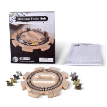 RNK Gaming Houten Mexicaanse Treinhub met 8 Metalen Treinen en Scorebord