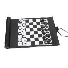 Set di scacchi Backgammon arrotolabile PU Mini gioco da tavolo portatile per bambini da viaggio all'aperto per