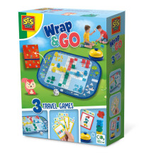 SES CREATIVE Wrap&Go Giochi da viaggio (Ludo, Quartetto e Speed Blocks) - 02236