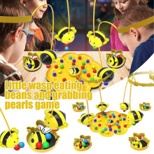 Multifunkčná stolová hra Nemotornosť Little Bees Včely jedia fazuľu Puzzle Rybárske hračky s nastaviteľnou