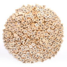 Coloch 1000 pezzi di lettere in legno per Scrabble, tessere in legno con lettere maiuscole dalla A alla Z per