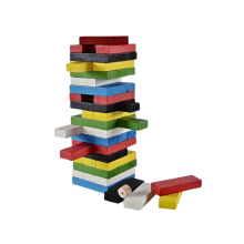 Torre de queda livre colorida, blocos de madeira, jogo para a família, 7,1 polegadas
