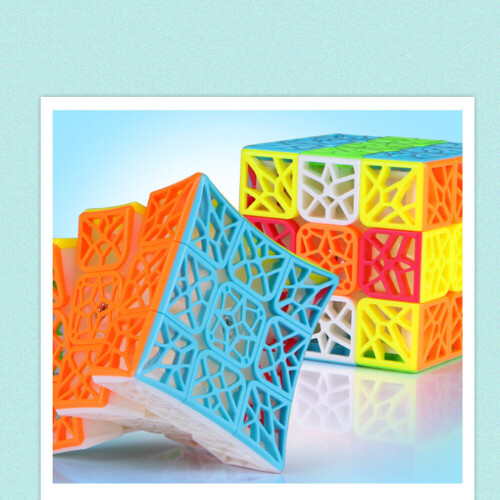 QY DNA Flat Or Concave Third-Order Magic Cube Unique Creative Puzzle Hollow Children's Magic Cube Toys 1