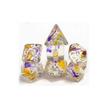 Sirius Dice SDZ000904 Dados Nebula Swirl, Amarelo e Violeta - Conjunto de 7
