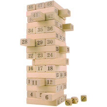CoolToys Timber Tower Houten Blokken Stapelspel - Cijfer Match Speelset (48 Stukken)