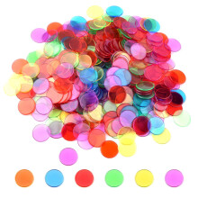 Coopay - 300 fichas de plástico para contar fichas, colores transparentes variados para fichas de bingo