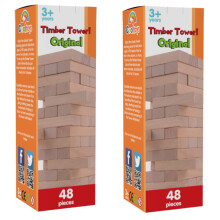 CoolToys Timber Tower Houten Blokken Stapelspel - Originele Editie 48 Stukjes - 2 Stuks