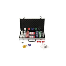 Conjunto de fichas de pôquer Texas Hold'em display4top com caixa de alumínio, 2 baralhos, dealer, small