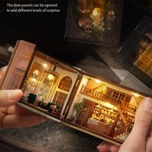 DIY boekenhoekset met 3D-puzzelmodelbouw, houten boekenplank, boekensteun, Halloween, Kerstmis, verjaardagscadeau