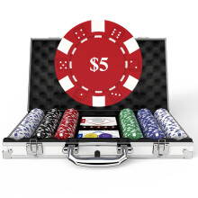 HEITOK-pokerisetti Texas Hold'emiin, jossa on 300-osaiset 11,5 g:n nimellisarvoiset pokerimerkit, 5
