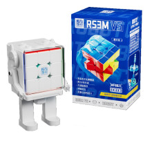 CuberShop Moyu RS3M V5 2023 Ball Core UV-gecoate 3x3 Speed Cube met displaystandaard Stickerloos RS3M 2023 3