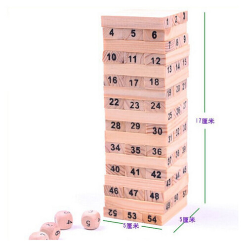 Dados presentados Edificio Stock Domino Pequeño Dígito Jenga 2