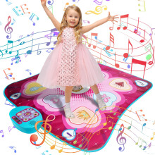 Tapete de baile para niñas - Tapete musical con 5 modos de juego, 3 niveles de desafío, volumen ajustable y luces