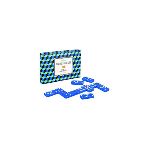 Ridley's AGAM083 Classico gioco di domino Double Six per bambini e adulti, 28 pezzi, blu