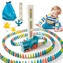 Domino Trein Speelgoed voor 3-4 Jaar Oude Jongens Cadeaus: 180 STUKS Domino Blokken - Automatische Domino Leggende