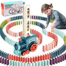 Domino Trein Speelgoed voor 3-jarige Jongen Cadeaus, Automatische Domino Leggende Elektrische Trein met 100 Domino-Stuks
