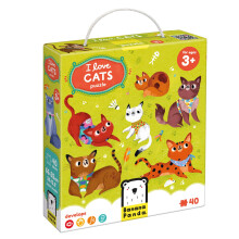 Rompecabezas de suelo "Amo a los gatos" 3+