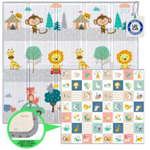 HuBorns - Alfombra de juego plegable para bebé 200 x 180 cm - Alfombra de juego reversible y acolchada de espuma