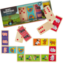 Dominos en bois « Bureau occupé » Imagination Generation – Réversibles ! Jeux classiques et d'association (28 pièces)