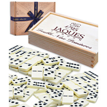 Jaques of London Dominoes - Ensemble de dominos Club Double Nine dans une boîte à couvercle en bois Slide D9 ?