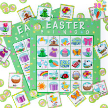 JOYIN - Tarjetas de bingo de Pascua para 28 jugadores (5x5) para fiestas de Pascua, juegos, niños, escuela, aula,