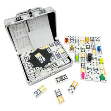 JOYOUSLIFE Set di domino a forma di treno messicano, doppio set da 12 domino per adulti e famiglie, classico,