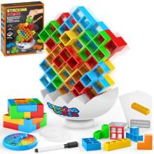 iuuoi 70 stuks Tetra Tower spel voor kinderen en volwassenen Tetris bordspel voor kinderen 4-8 8-12 Team Building