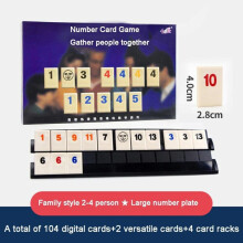 Gioco da tavolo classico Rummy Tile a movimento rapido per 2-4 persone, gioco digitale Mahjong, gioco per la casa,